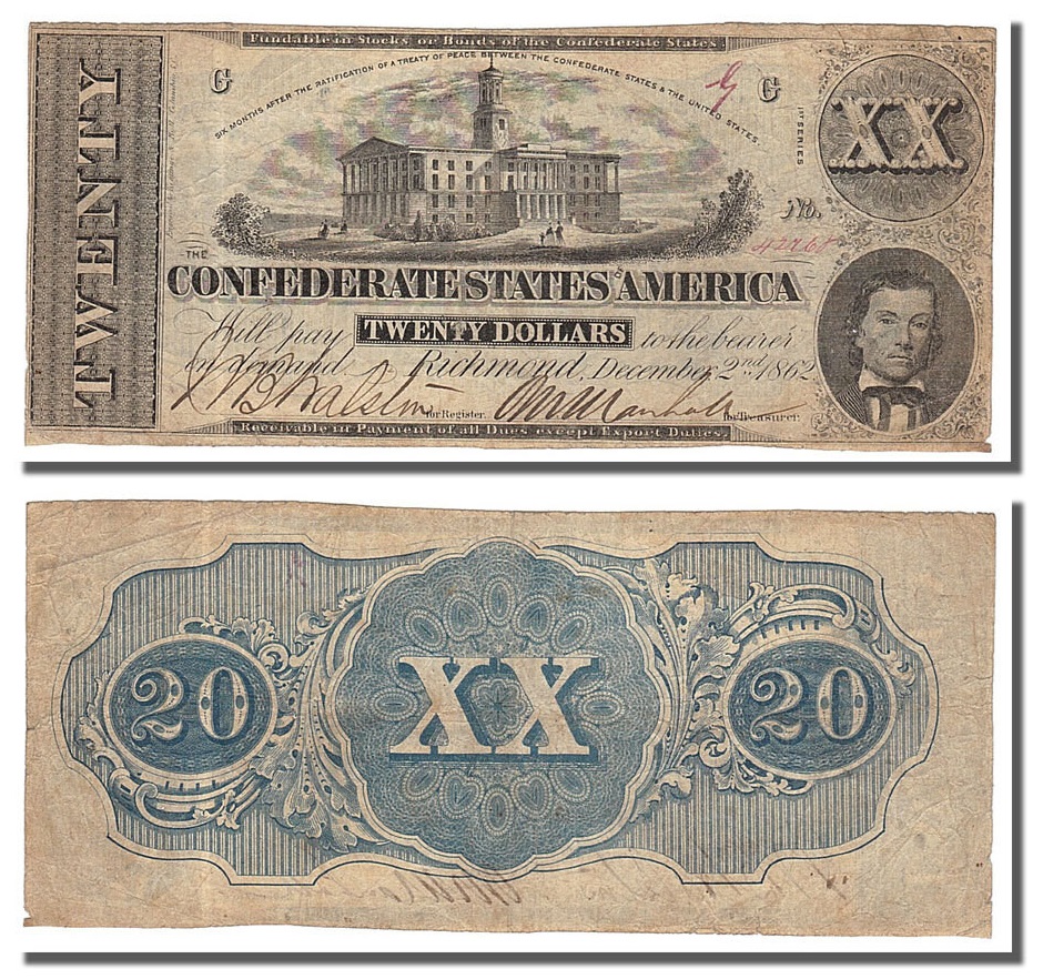 20 Dolares de los Estados Confederados de América, 2 de diciembre de 1862 60496510