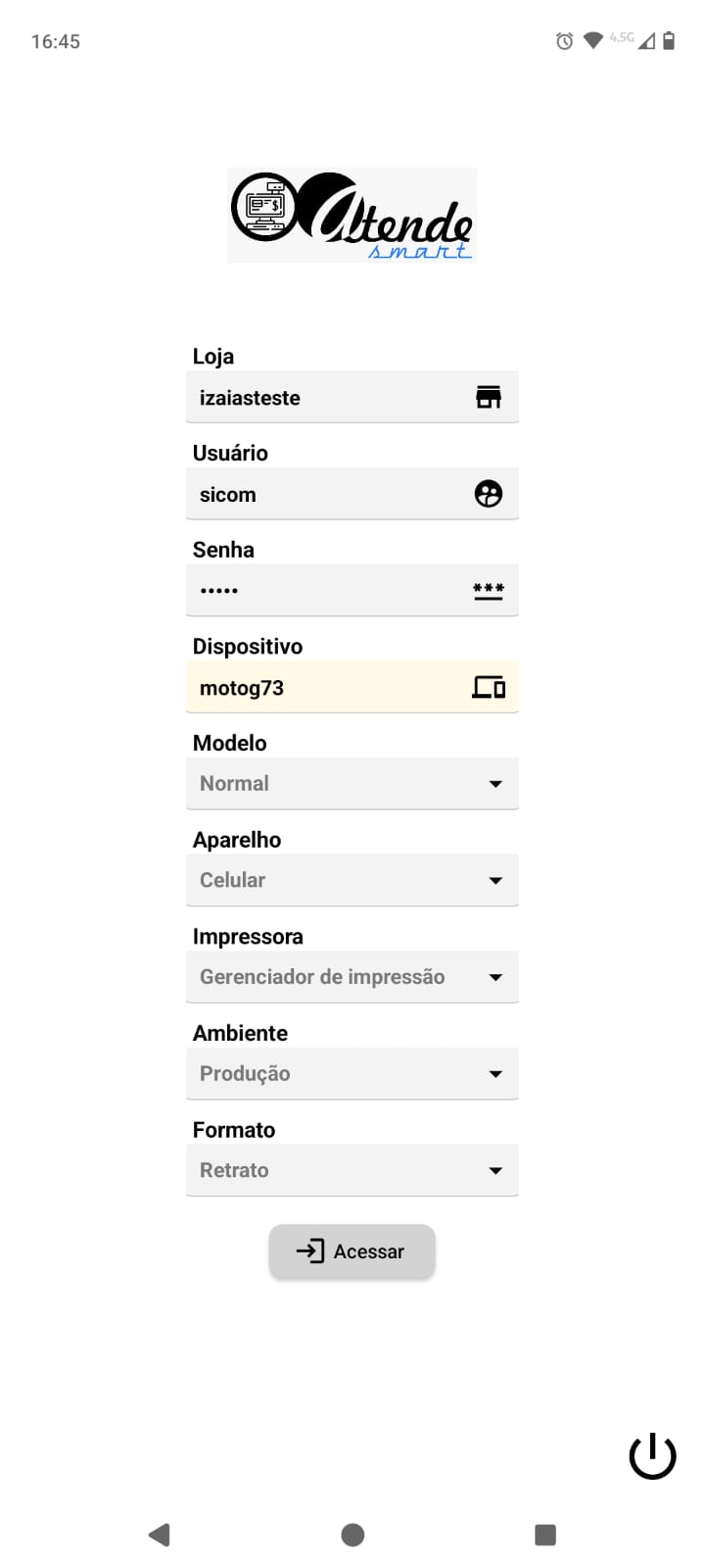 Configurando o SMARTPDV no ANDROID autoatendimento 1106