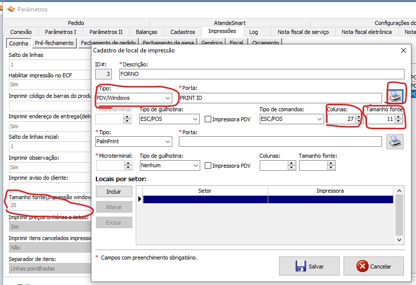 PDV impressao em impressoras distintas , pre fechamento e delivery 1119