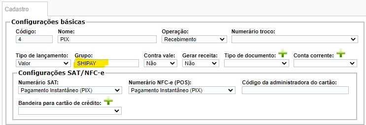 configurando SHIPAY no ATENDESMART 122