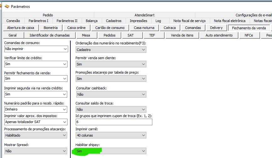 Utilizando SHIPAY no PDV 165