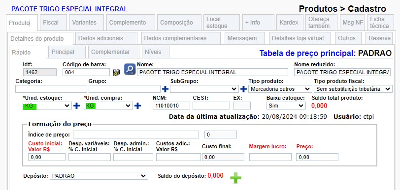 234 ATENDESMART: Orientação para cadastro de variação c/ Fracionamento