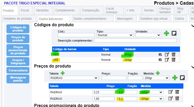 514 ATENDESMART: Orientação para cadastro de variação c/ Fracionamento
