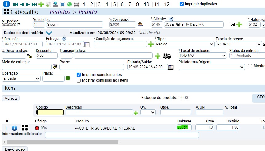 712 ATENDESMART: Orientação para cadastro de variação c/ Fracionamento