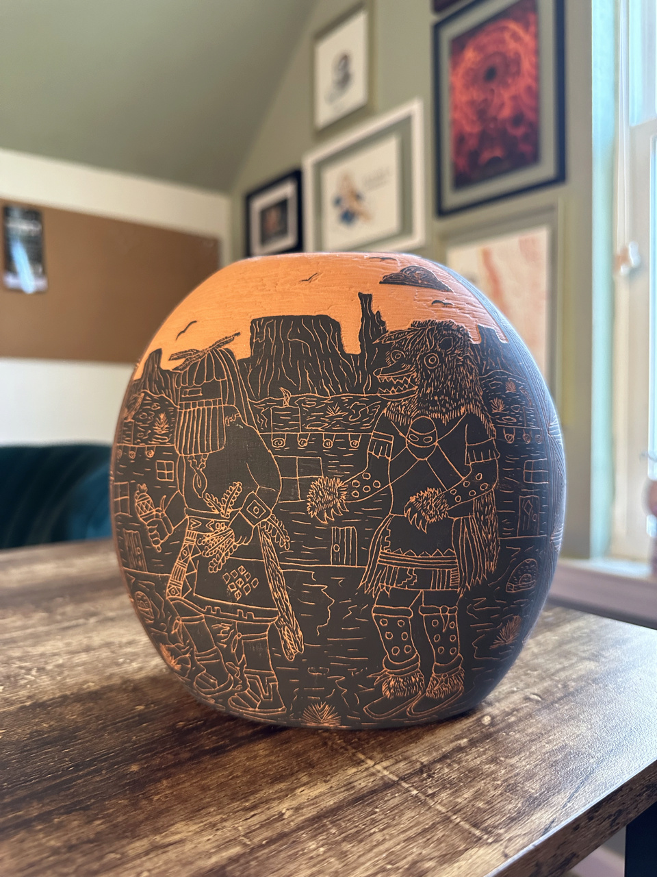 Carved Clay Pottery Vase w/ Unique Etching in the U.S. Img_1212