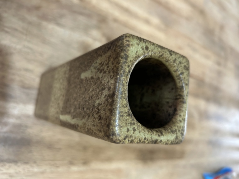 Drip glaze chimney vase marked - Alan Foxley  Img_1311