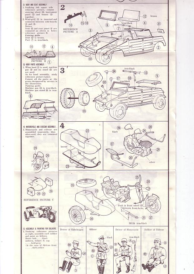 Diorama Fujimi FLAK 88mm avec véhicules et figurines de vers 1990 Notice16