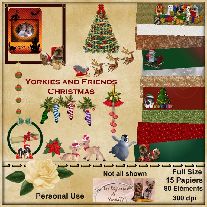 Mon kit Yorkies and Friends Christmas Previe13