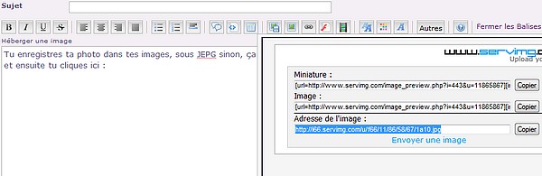 Comment mettre des photos sur le forum 1b10