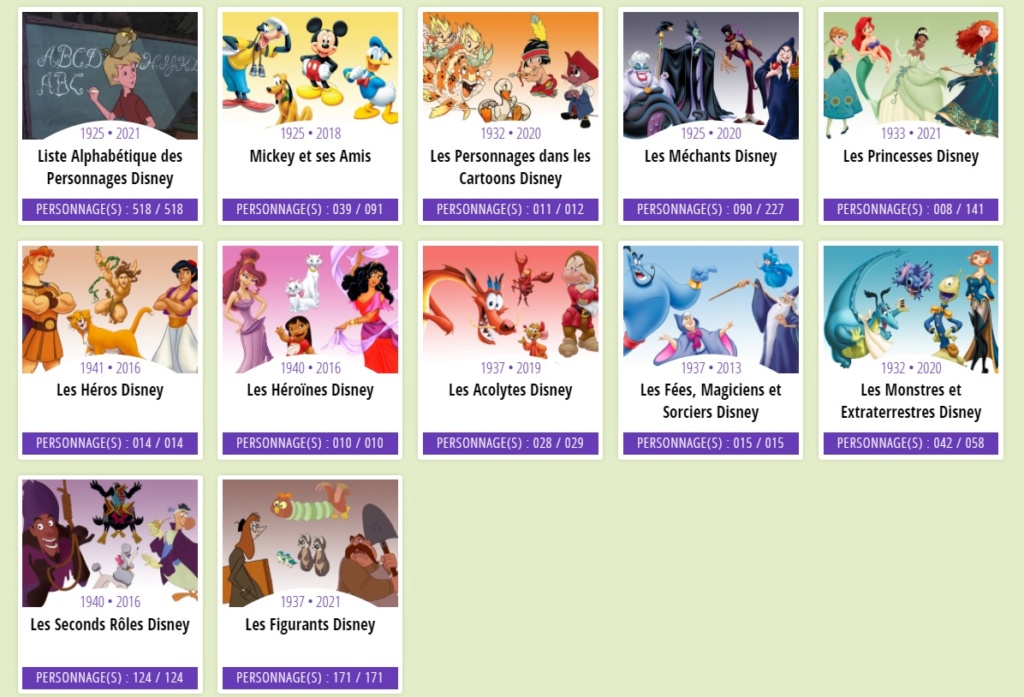 Listes et portraits des personnages Disney Perso10