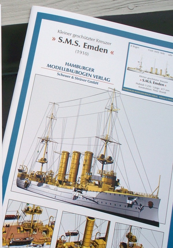 SMS Emden im Tropenanzug Kartonmodell HMV-Verlag 1:250 mit Lasercutteilen FERTIG Emden10