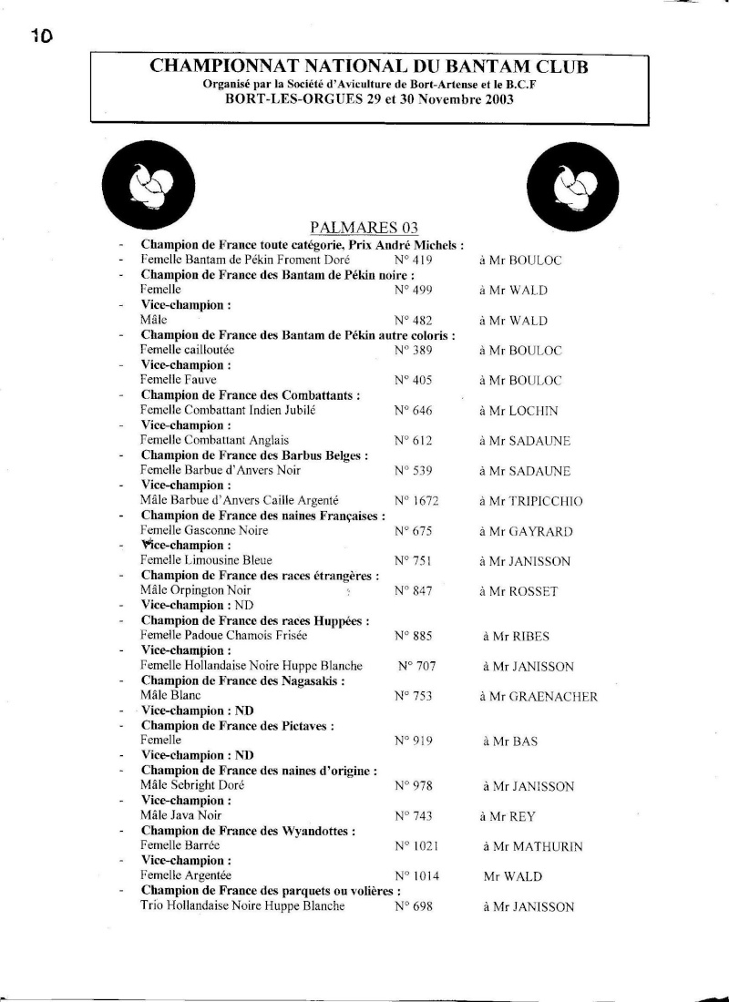Championnat de France du BCF 2003: BORT LES ORGUES Equi10