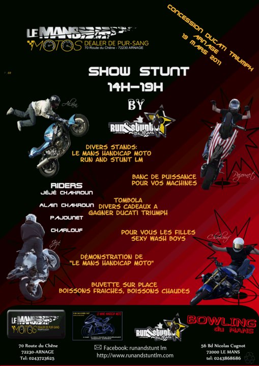Show Stunt au Mans (Arnage) samedi 19 Mars de 14h à 19h 16830510