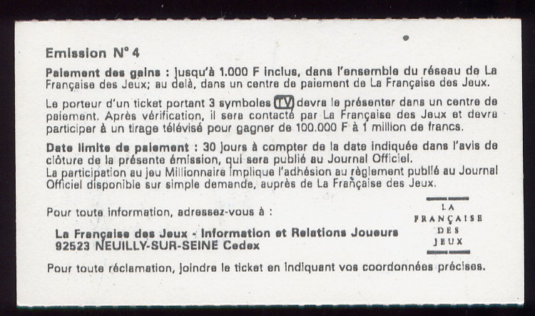 Millionnaire 13301 Emission 4 - Les Tickets 8v10