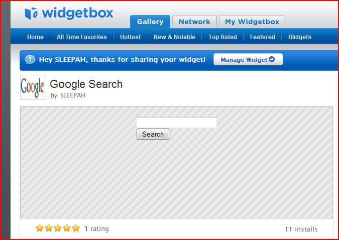 Google Search Widget Widget10
