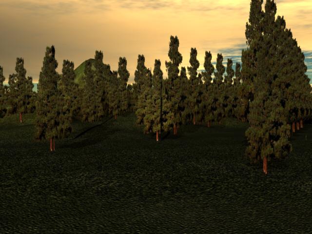 Mapping  Of trees with diffuse and Opacity in PLane 110