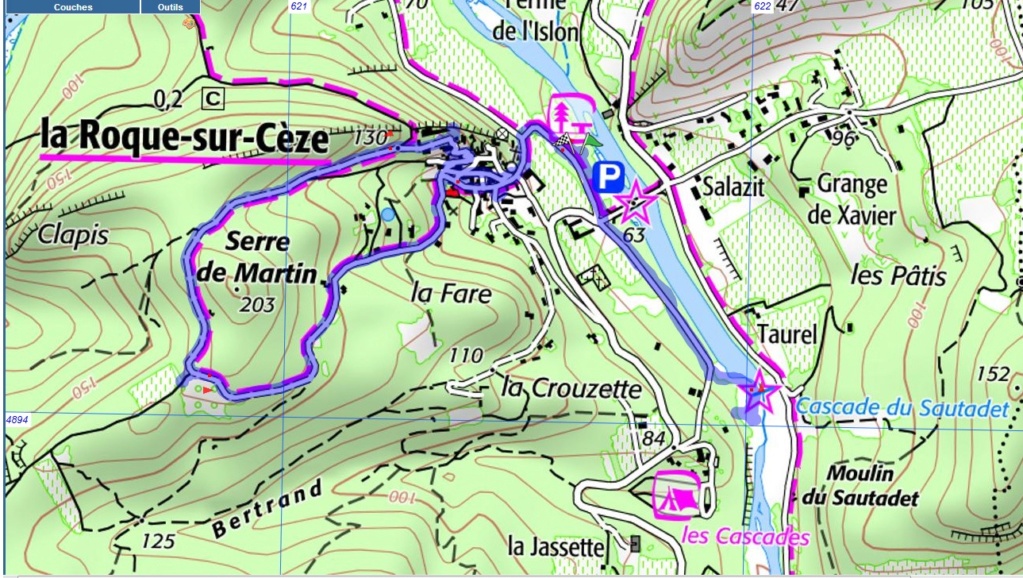 Randonnée groupe de JM et Gérard aux Chutes du Sautadet à la Roque sur Cèze le jeudi 27 Juin  2019 27-06-10