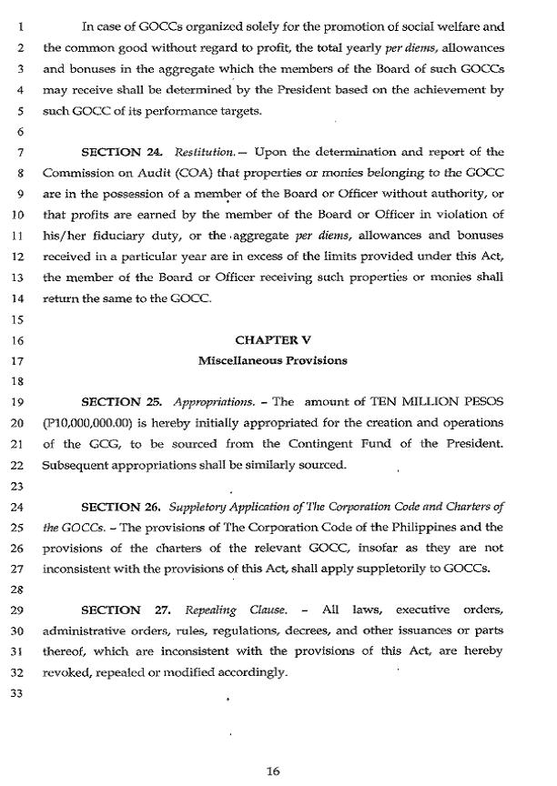 SENATE BILL NO. 2566 GOCC GOVERNANCE ACT Sbn_2525