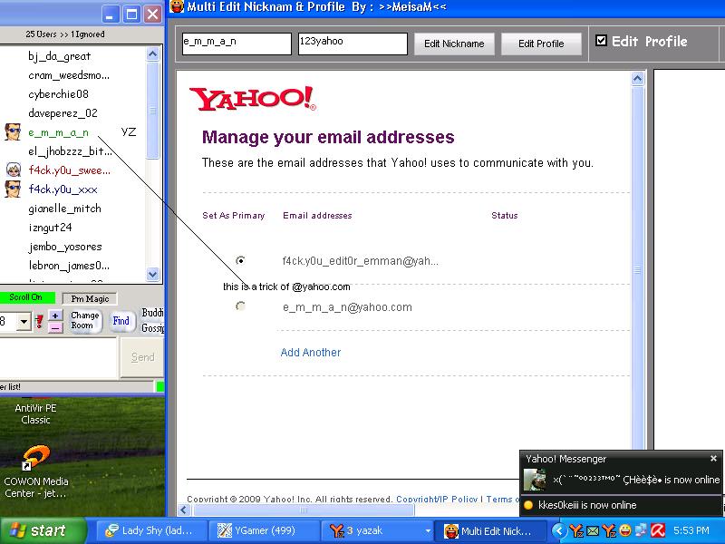 my tricks how to make double @yahoo.com in one account Fs10