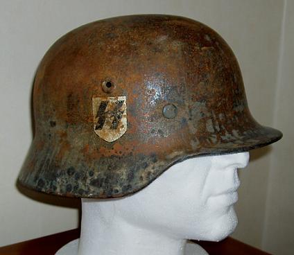 WW II German SS helmet found on Jersey in The Channel Islands German10