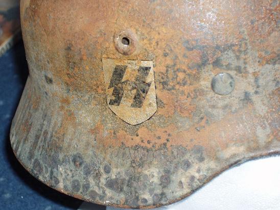 WW II German SS helmet found on Jersey in The Channel Islands German11
