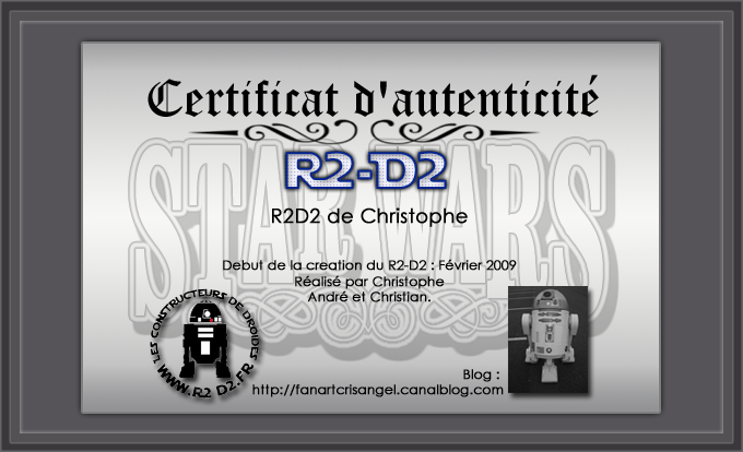 Creation plaque certificat R2D2 Star Wars Comman12
