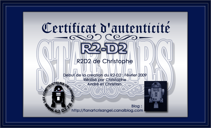 Creation plaque certificat R2D2 Star Wars Comman13