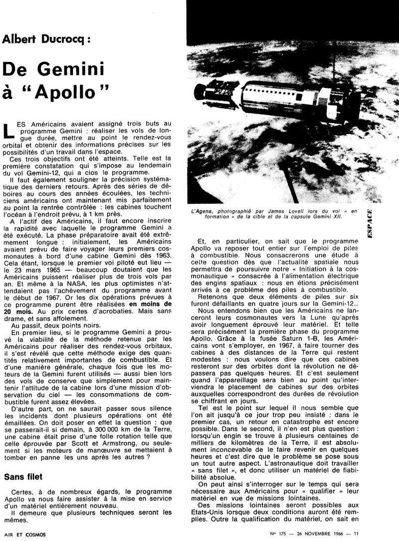 11 novembre 1966: dernière mission Gemini 66112610