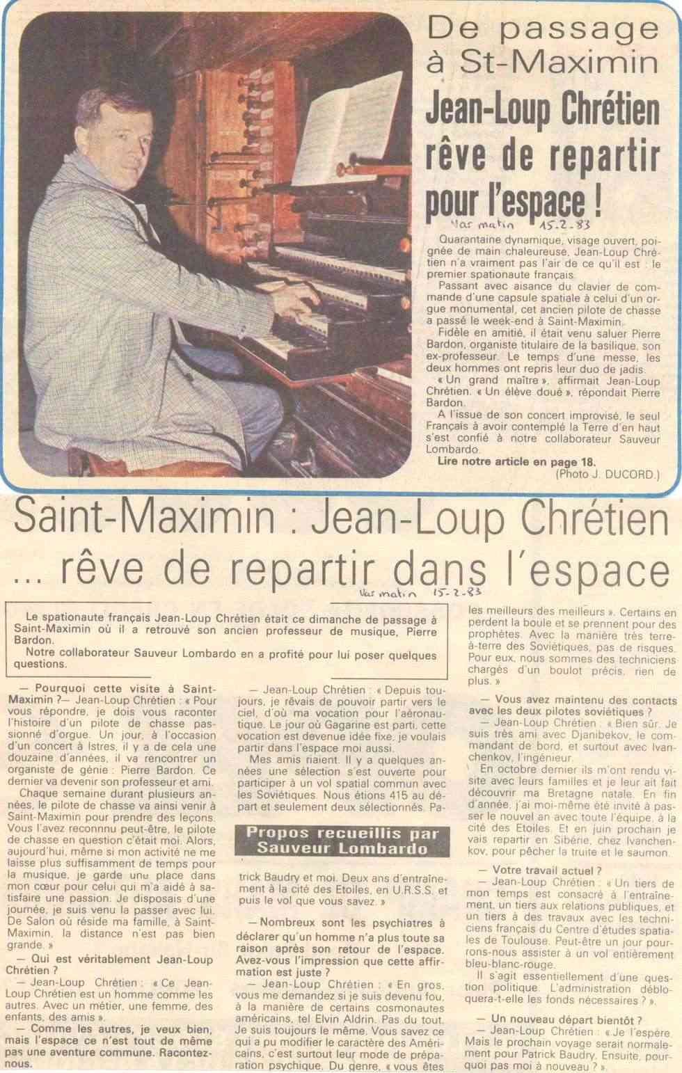 Jean-Loup Chrétien - 1er Français dans l'espace 83021510