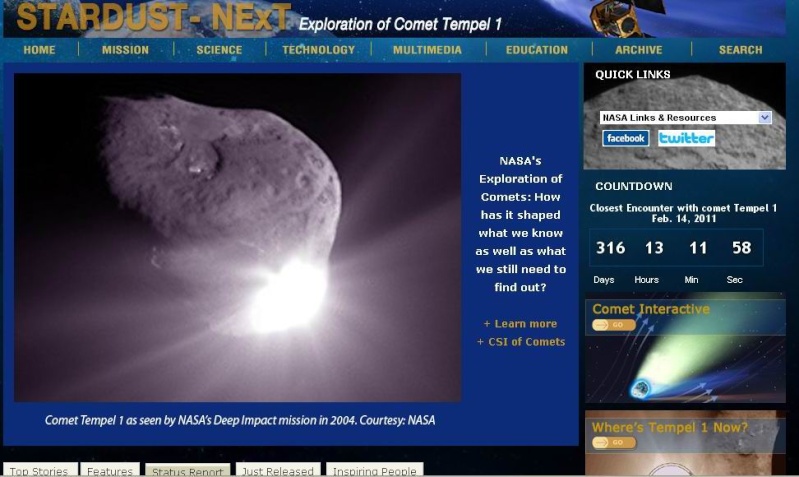 Stardust / Next : revisiter la comète de Deep Impact Wincli24