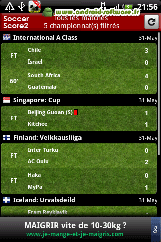 football résultat