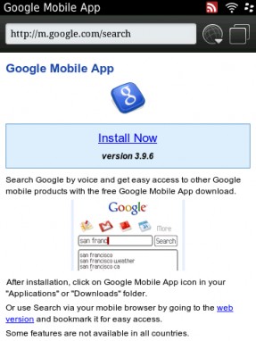 Google Mobile App para BlackBerry actualizado a la versión 3.9.6 Google10