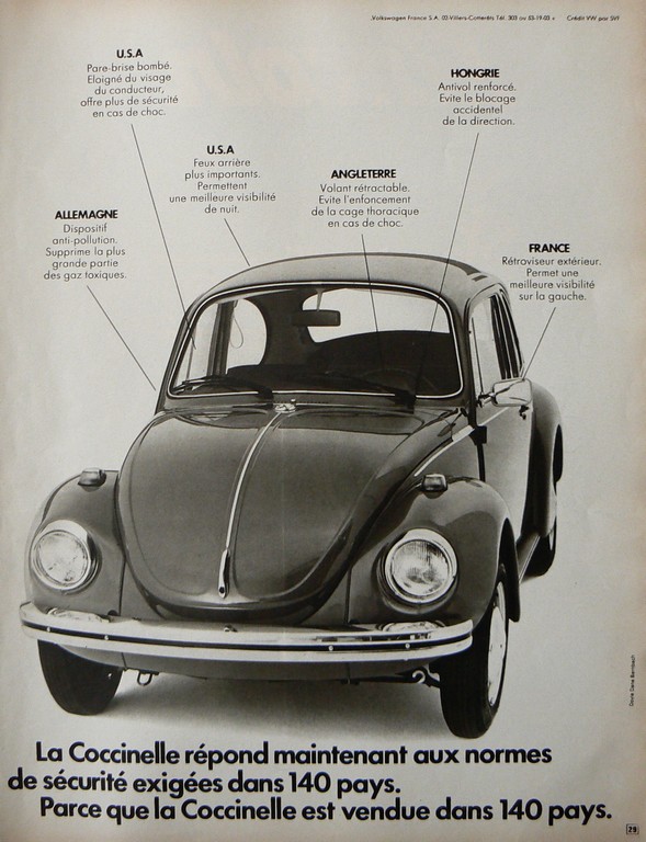 Publicité VW d'époque, genre Paris Match . 140pay10