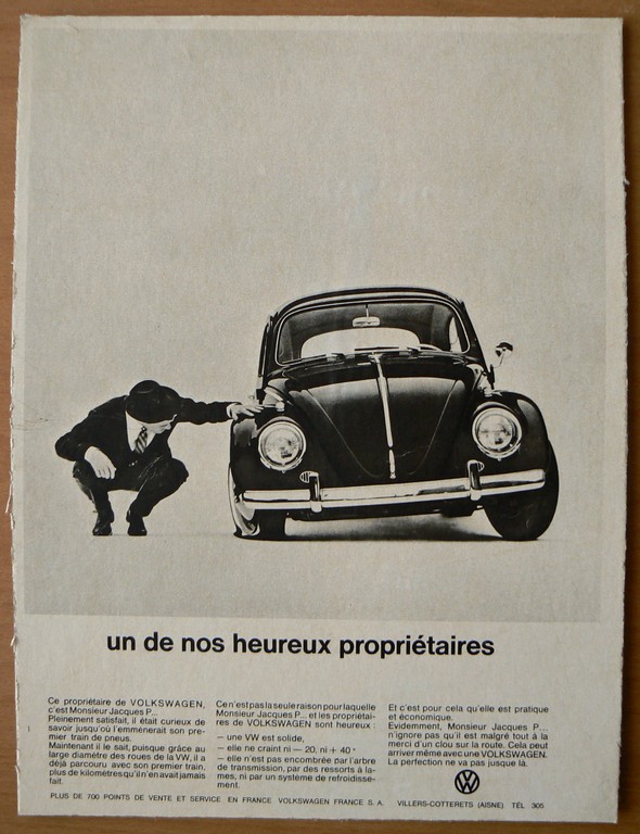 Publicité VW d'époque, genre Paris Match . Eureup11