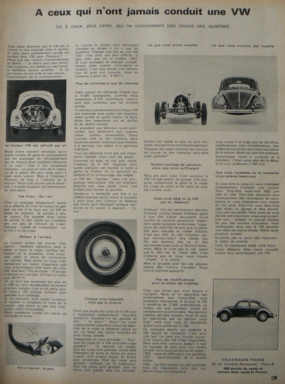 Publicité VW d'époque, genre Paris Match . Jamaco11