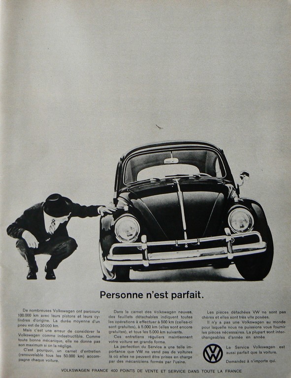 Publicité VW d'époque, genre Paris Match . Person11