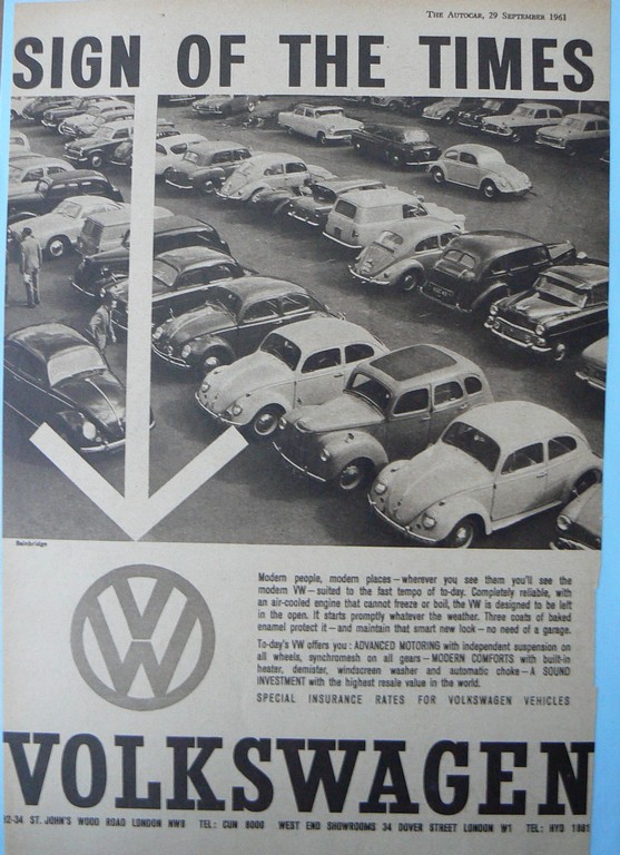 Publicité VW d'époque, genre Paris Match . Signof11
