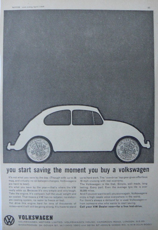 Publicité VW d'époque, genre Paris Match . Youbuy12