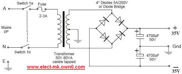   50 W amplifier module TDA7294 35v_po10