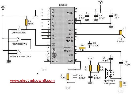   Voice Recode circuit Isd25010