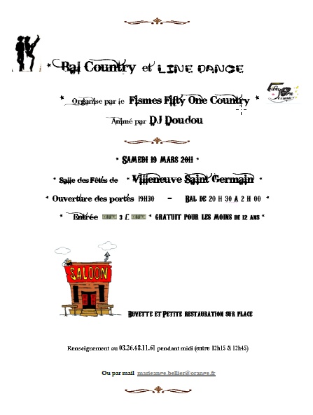 (02) Villeneuve Saint Germain - Bal Country & Line Dance sur CD 2011-010