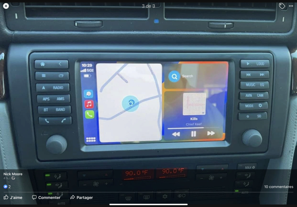 Écran 16/9° avec CarPlay pour E38, comme l'écran d'origine 4f325010