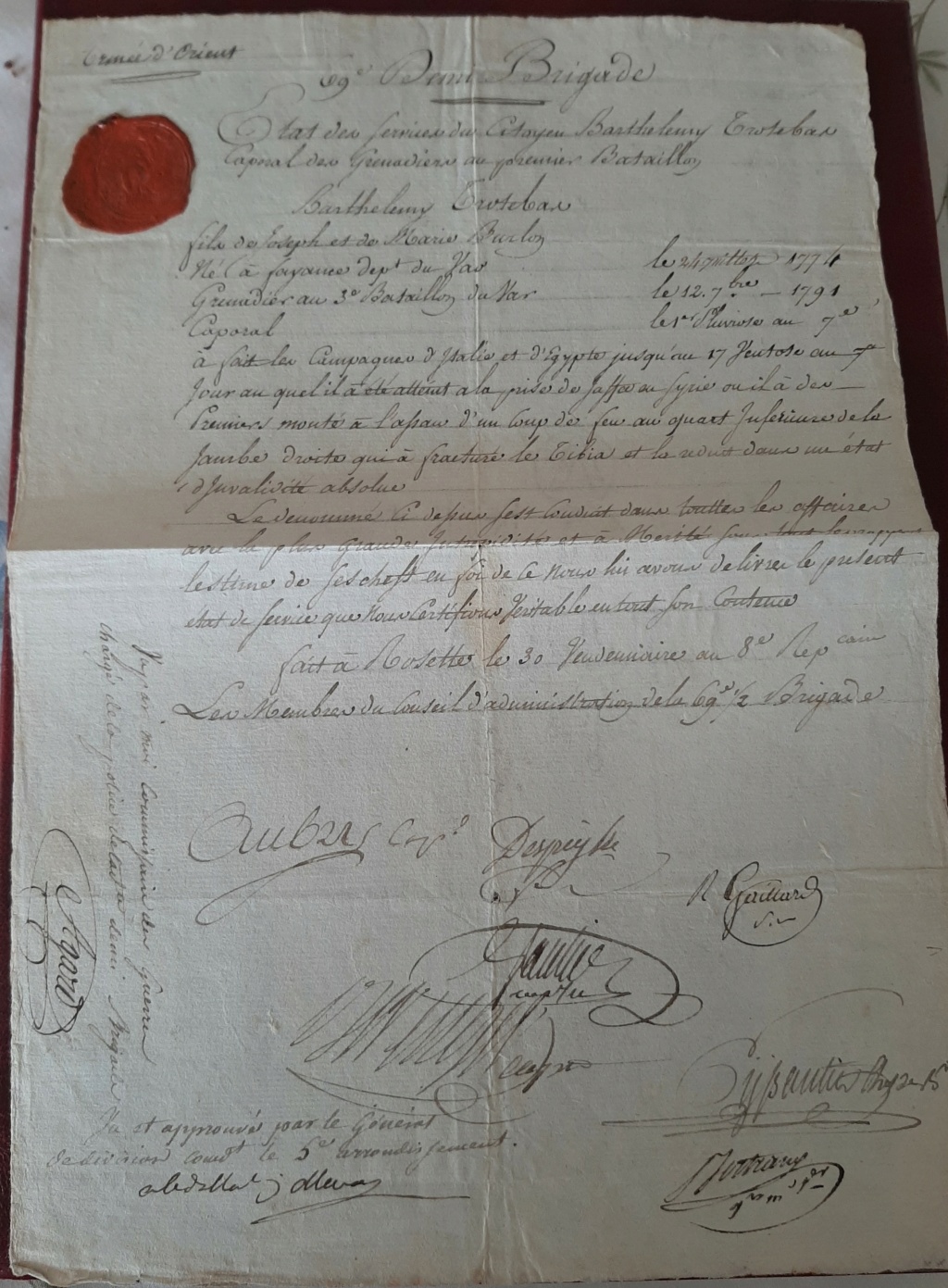 Document de l'Armée d'Orient Armzoe10