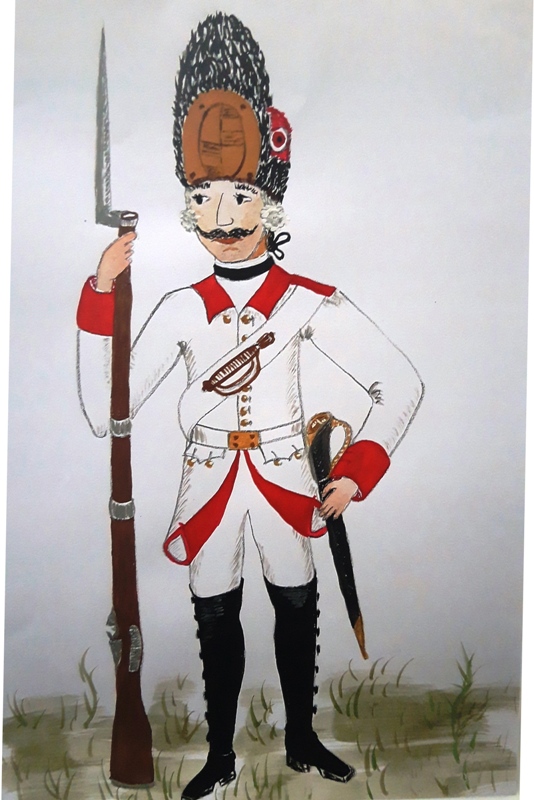 Plaque de coiffure XVIIIème siècle : régiment de grenadier de Salzburg Grenad28