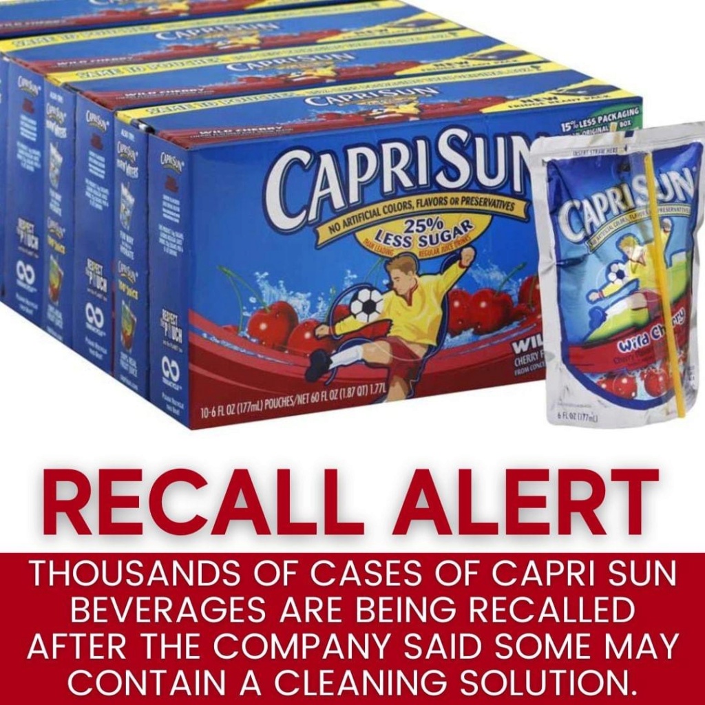 Recall Alert Capri Sun Cf001410