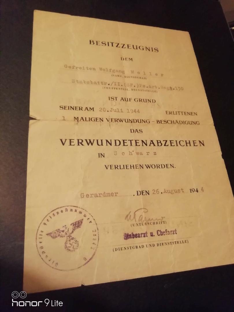 Diplôme insigne des blessés ww2 Image-11