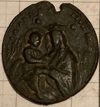 Medalla Madonna del Fuoco / San Peregrino Laziosi. S. XVIII 1b953c11