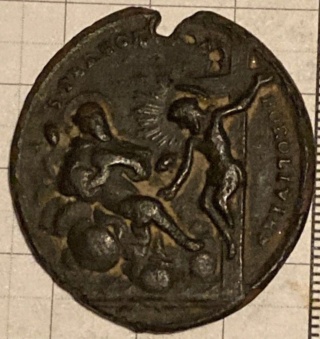 Medalla Madonna del Fuoco / San Peregrino Laziosi. S. XVIII 2dbe4411