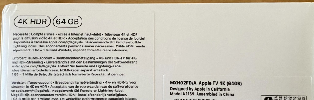 [Vendu] Apple TV 4K 64Go modèle 2021 en boite Img_5416