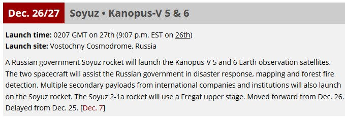 Soyouz-2.1a (Kanopouss-V n°5 & 6) - 27.12.2018 Launch10